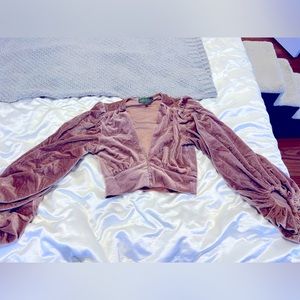 Pink/mauve rhinestone Elegant party crop top